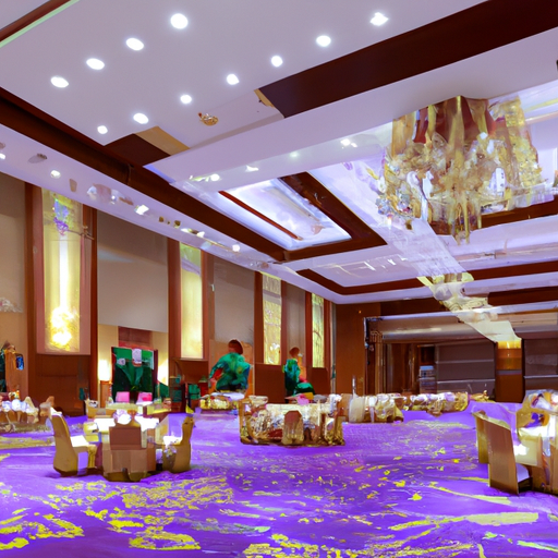 תמונה של אולם אירועים במלון, הכולל חלל פתוח גדול ועיטורים אלגנטיים