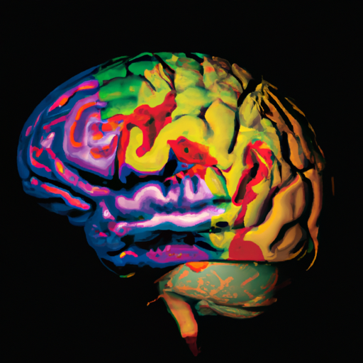 תמונה של מוח עם חלקים שונים המודגשים כדי לייצג פסיכומטרי